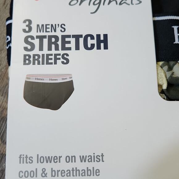 Hanes Originals Men's Stretch Briefs Black Camo Gray Moisture Wicking 3 Pack SM - Picture 3 of 8